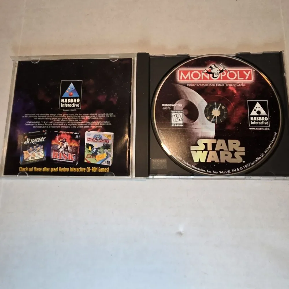 Vintage 1997 Star Wars Monopoly CD-ROM Edition PC Game - Hasbro Interactive